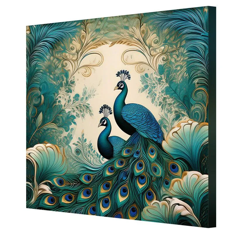 Graceful Peacocks Poly Canvas Wall Painting media 6