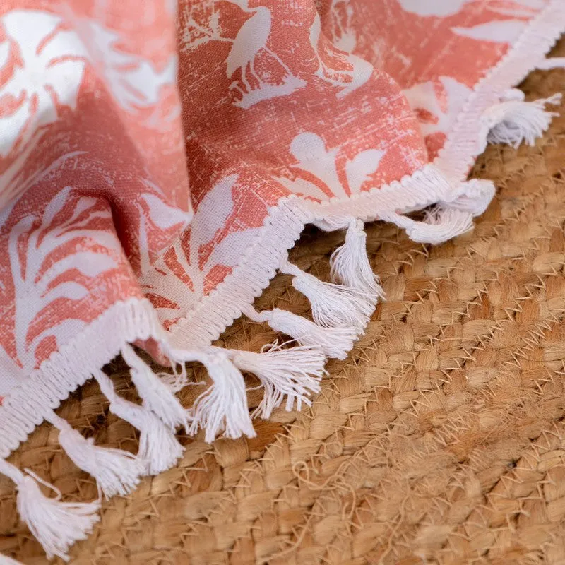 Tranquebar Home Wild Tropics Cotton Curtains(Peach) - Set Of Two media 7