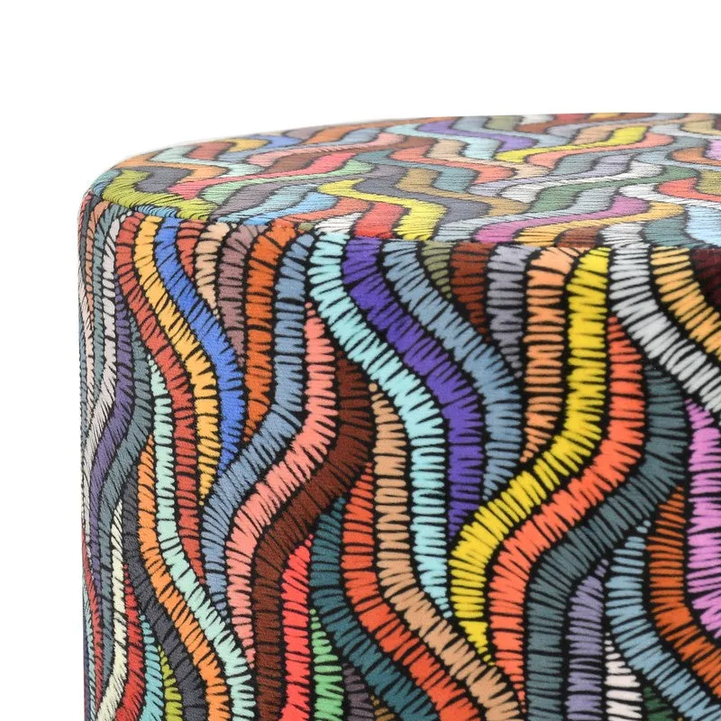 Ripple Chindi-print Ottoman - Multicolor media 4