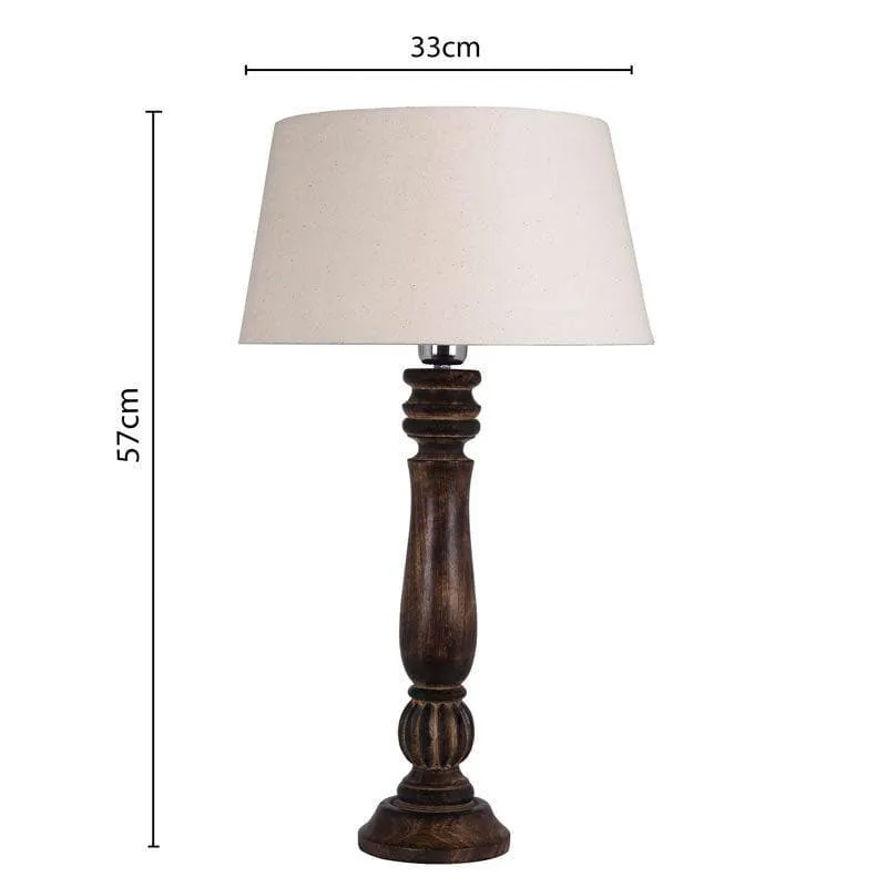 Vintage Victorian Fabric Table Lamp - bEIGE,bROWN media 5