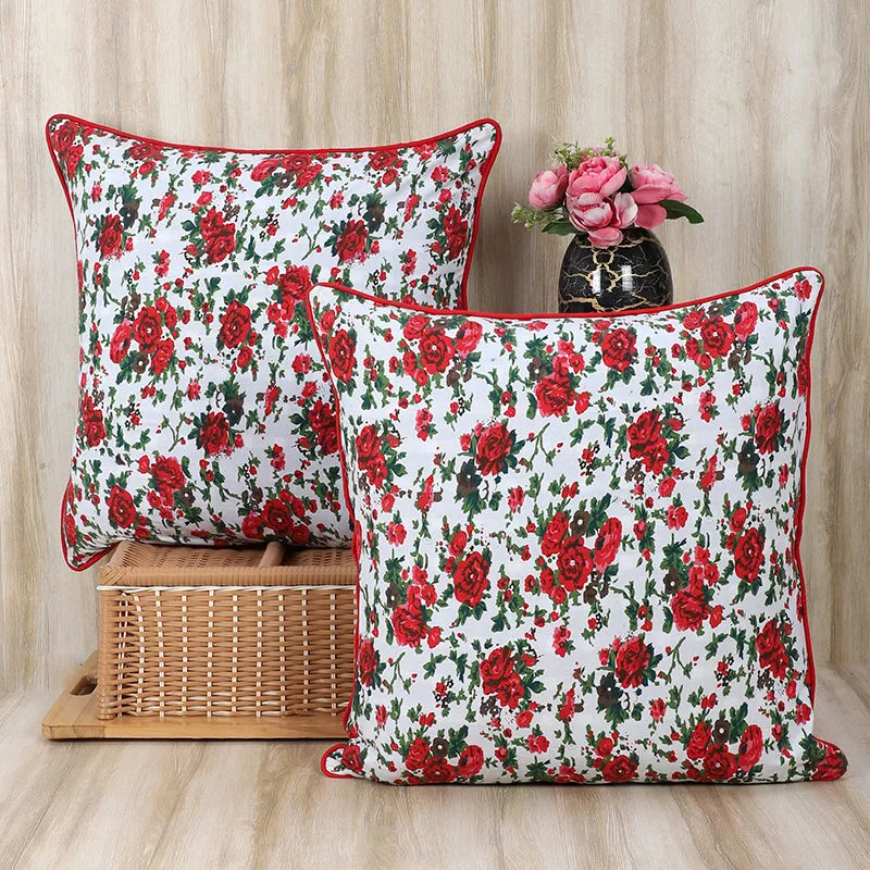 Swayam Bloomi Printed Cotton Cushion Cover - Set of Two media 2