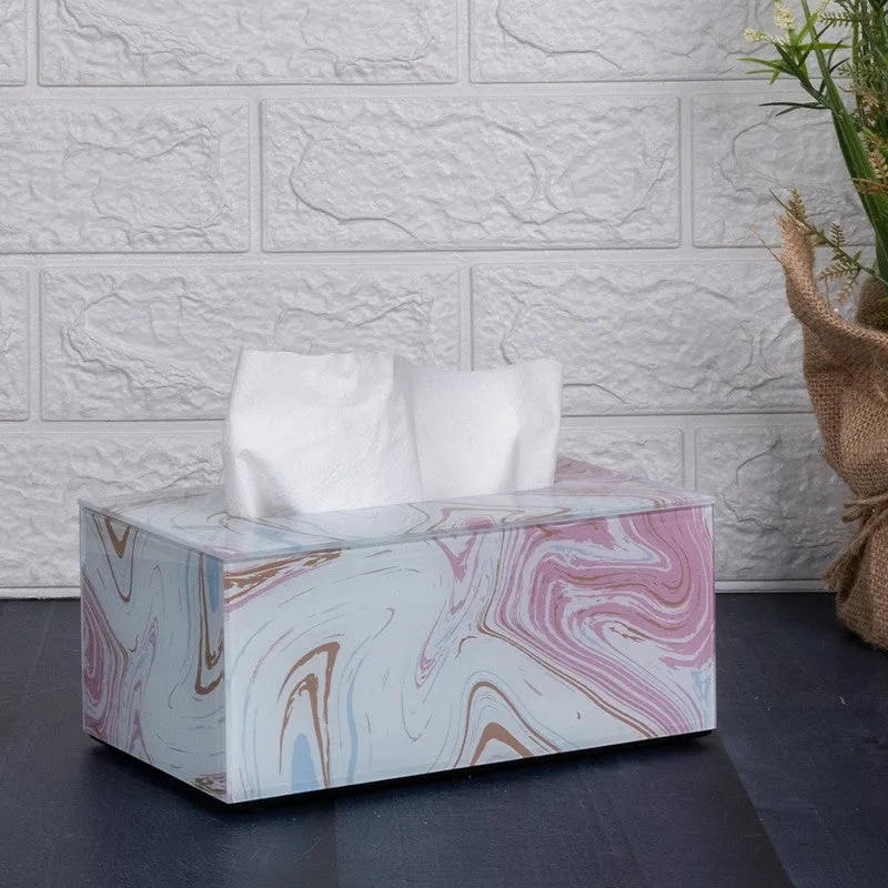 AarviDecor Gilded Line Glass Tissue Holder media 1