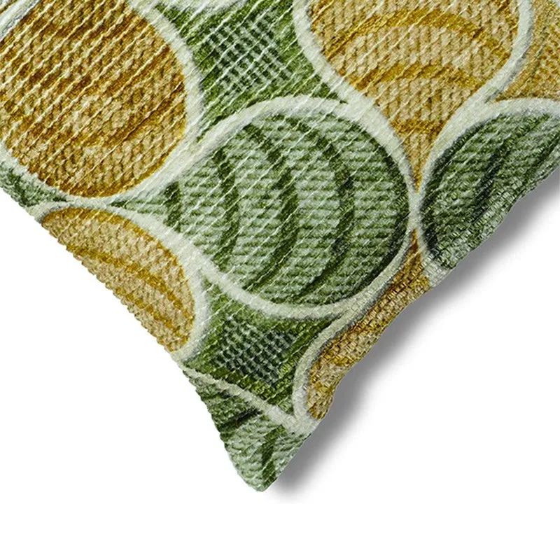 PetalPrism Cushion Cover (Green, Yellow) - Set Of Three media 5