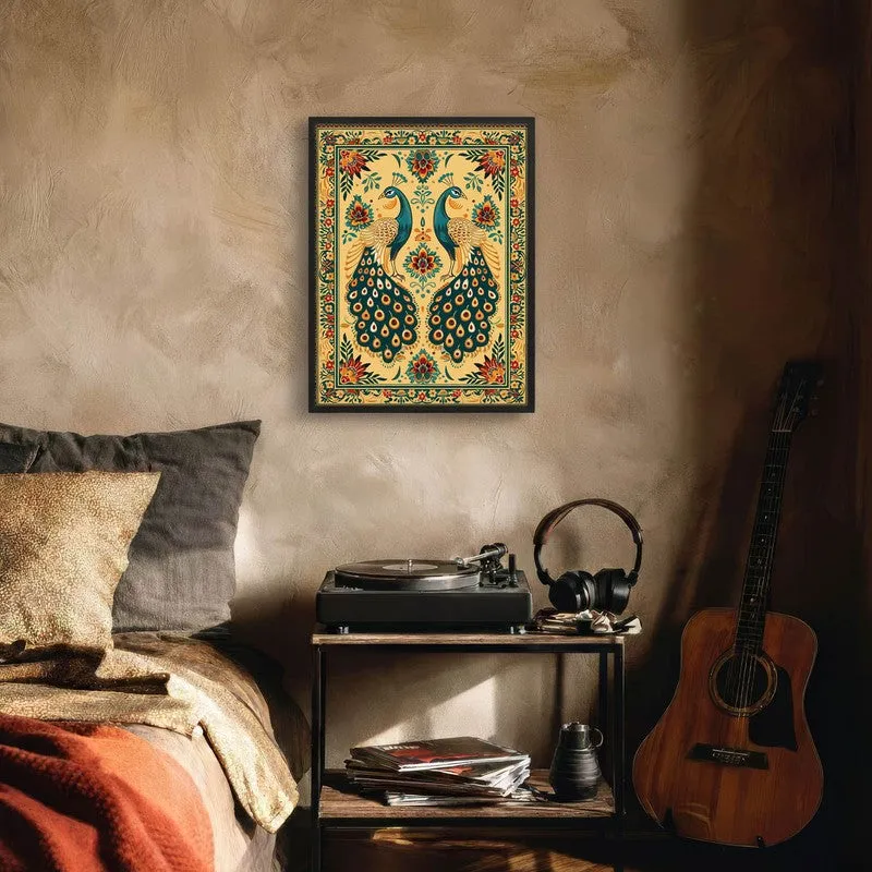 Mayura Folk Art Canvas Wall Painting With Black Frame media 8