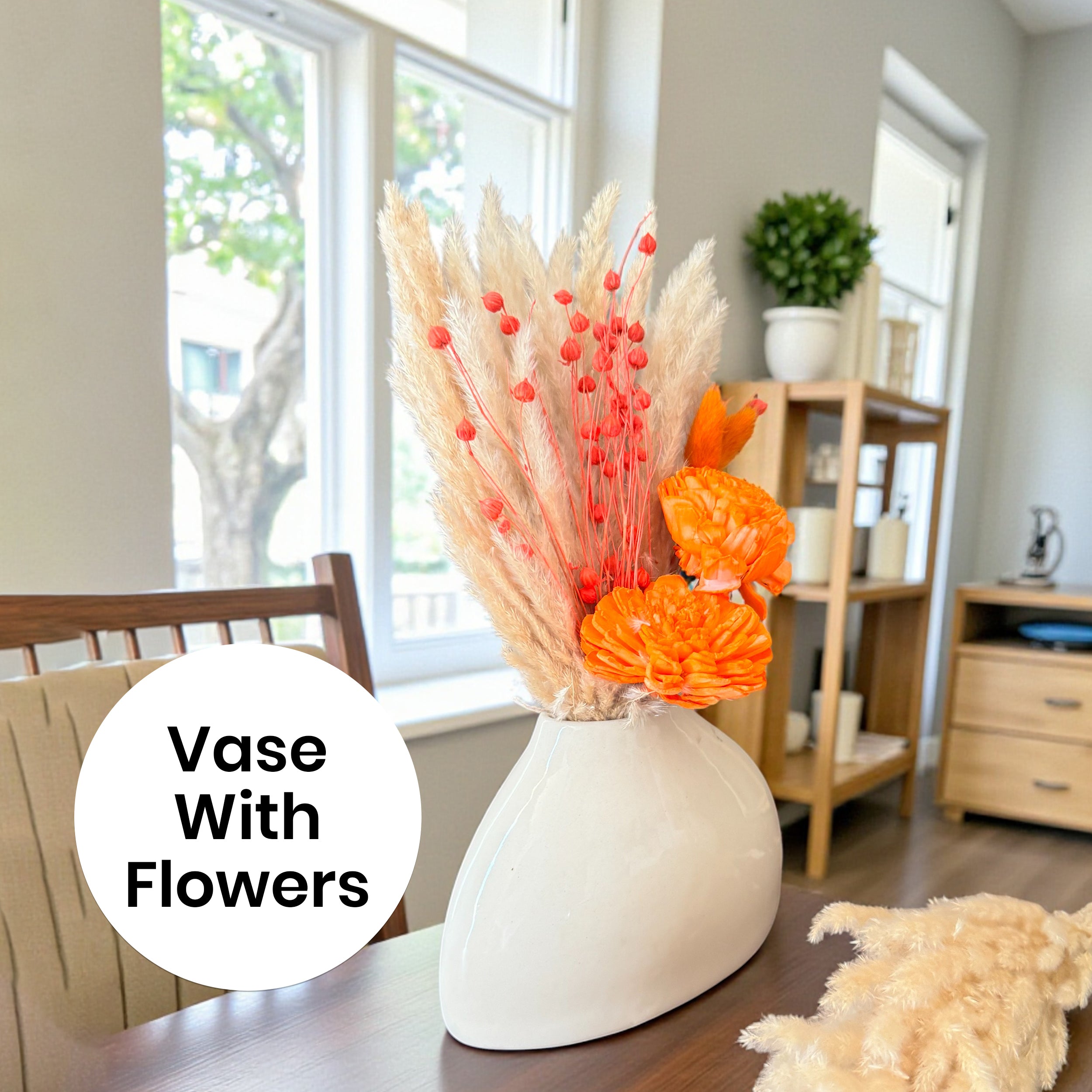 JoyBloom Artificial Flower with Ceramic Pot - Orange media 9