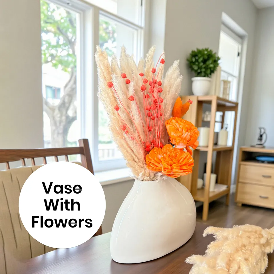 JoyBloom Artificial Flower with Ceramic Pot - Orange media 9