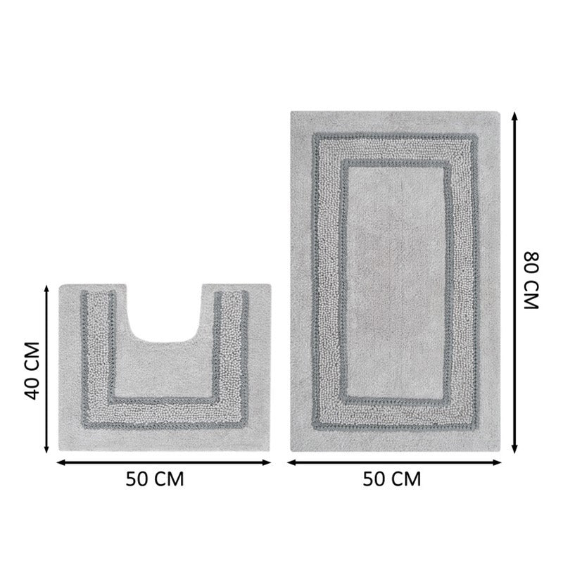 SpaStep Cotton Bath Mat (Grey) - Set of Two media 10