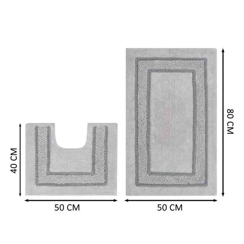 SpaStep Cotton Bath Mat (Grey) - Set of Two media 10