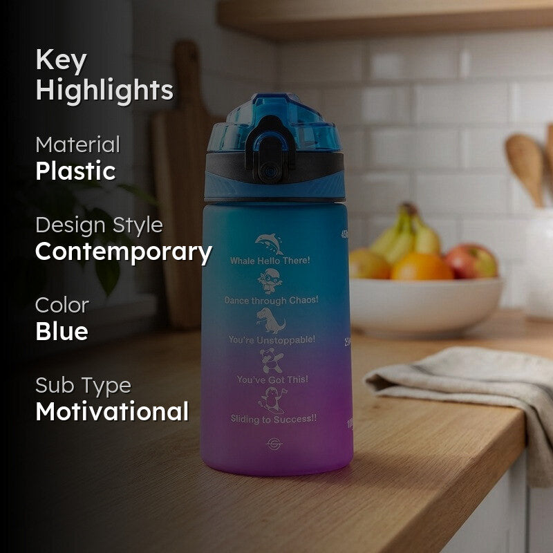 Solara Flexsip Plastic Water Bottle (500 mL) - Blue,Purple media 2