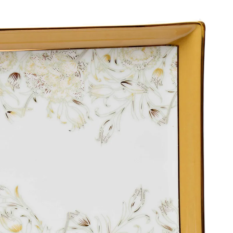 Gilded Iris Diningware Porcelain Platter - Gold media 3