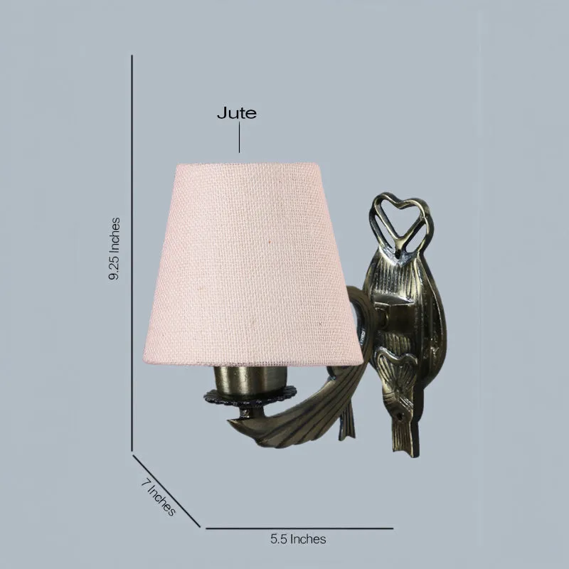 Love Gleam Fabric & Metal Wall Lamp - Beige media 4