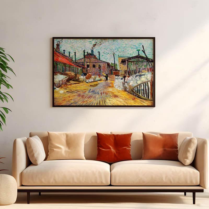 The Factory By Vincent Van Gogh - Black Frame