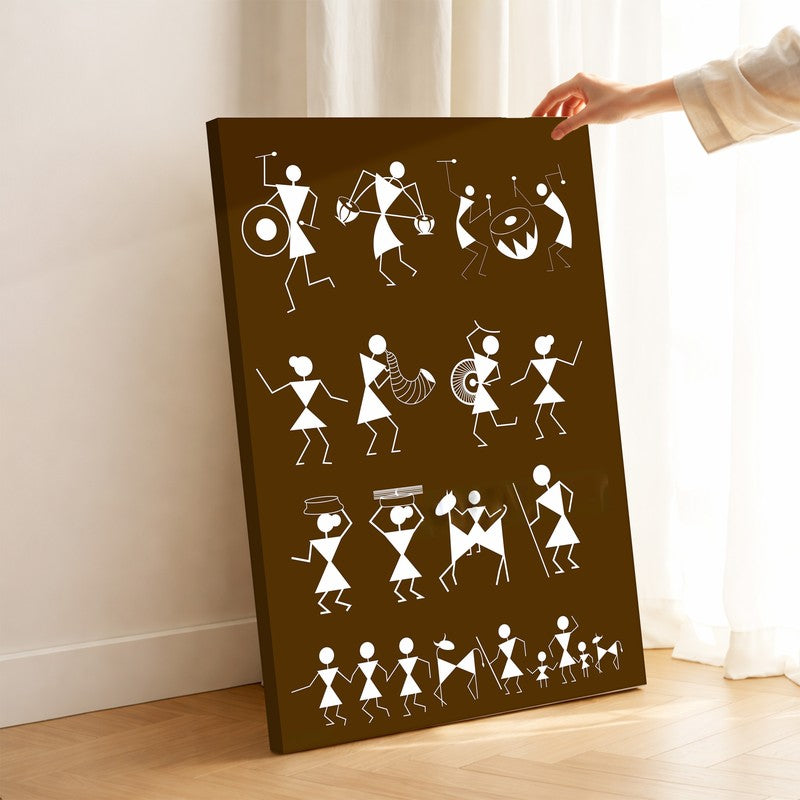 Moonlight Warli Canvas Wall Art & Paintings