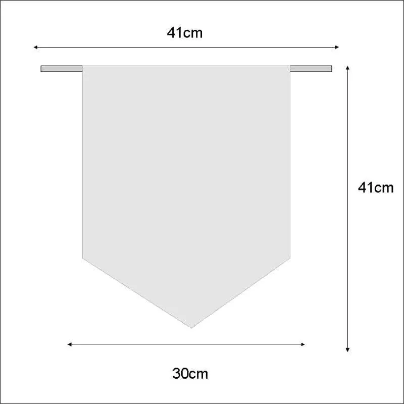 Dimension sketch of the wall hanging showing 30 x 41 cm size