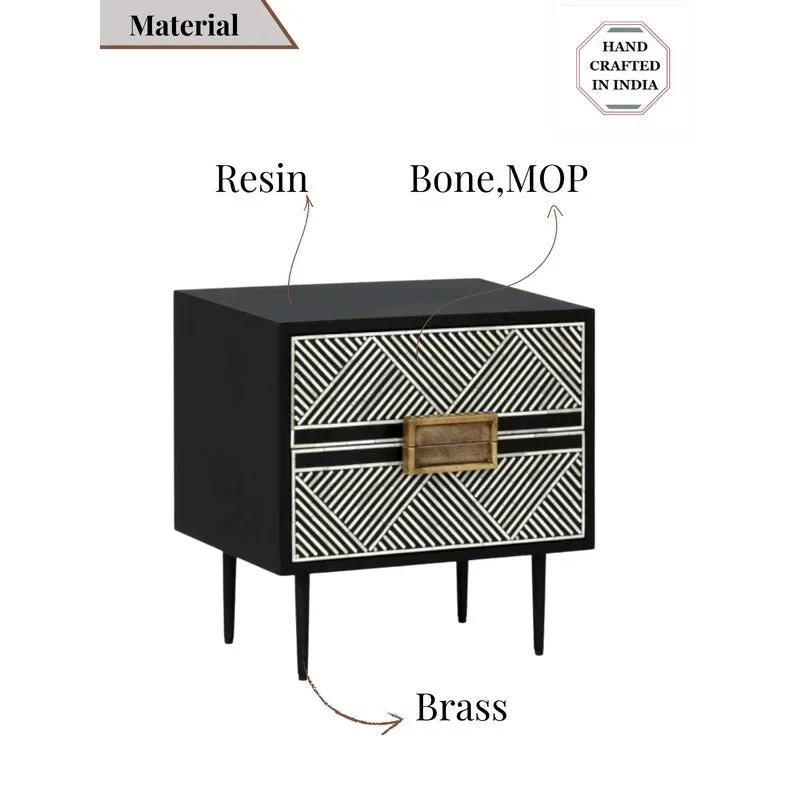 Sleek Black Mother of Pearl Side Table media 8