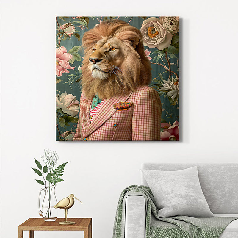 Lion Heart In Suit Wall Painting