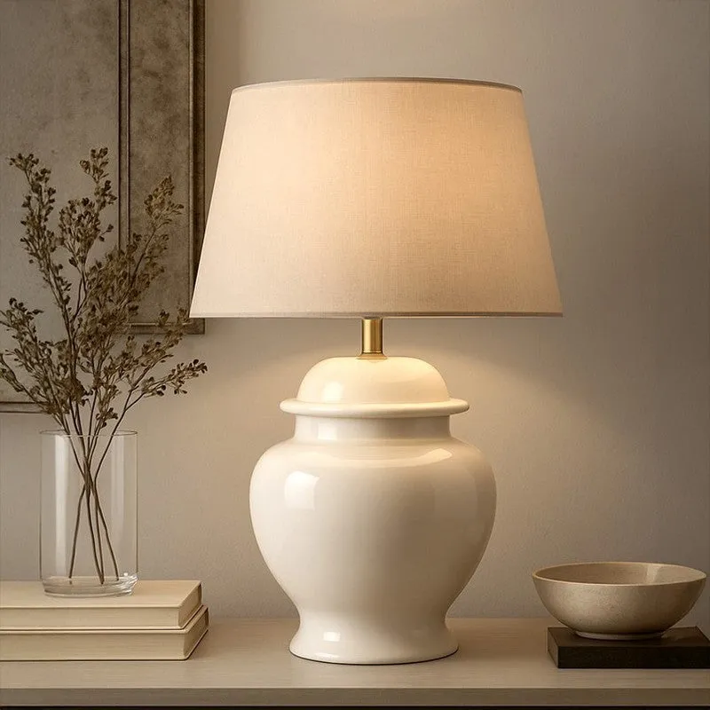 Vienna Ceramic Table Lamp - White media 1