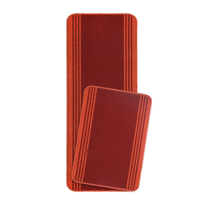 Stripe Haven Kitchen Floor Mats (Red) - Set of Two media 3