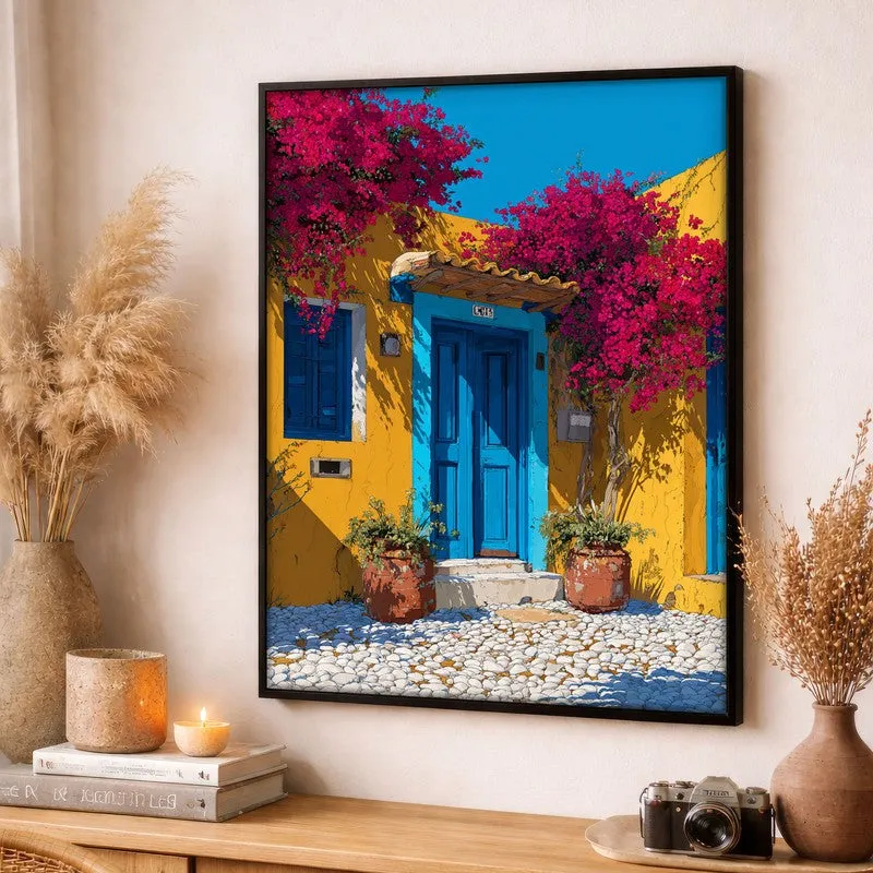 Terra Bloom Canvas Wall Painting - Black Frame media 3