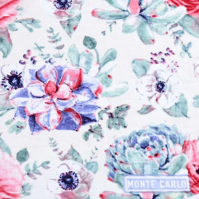 Monte Carlo Floral Serenity Throw Blanket - 852 GSM media 6