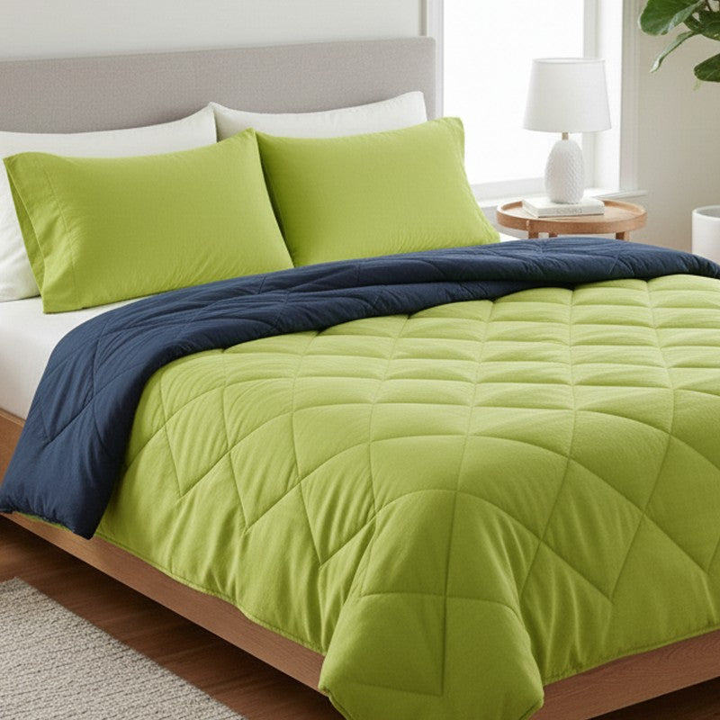 Aurelia Reversible Comforter (Blue & Green) - 400 GSM media 3