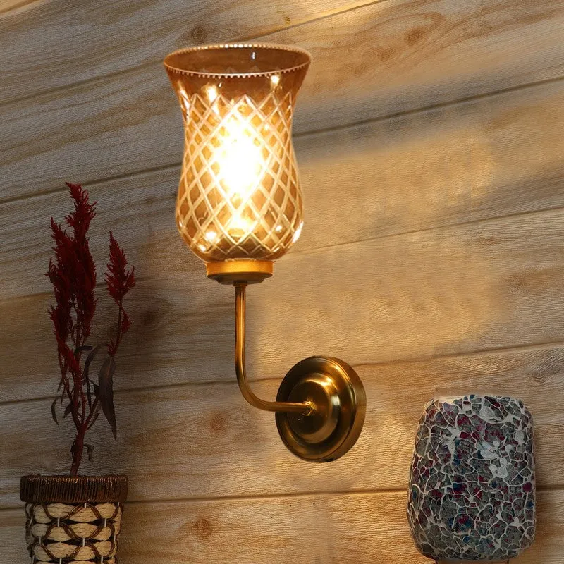 Honey Glow Arched Base Glass Wall Lamp media 4