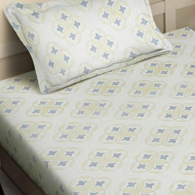 Gienna Printed Cotton Bedsheet (Green) - 200 TC media 3