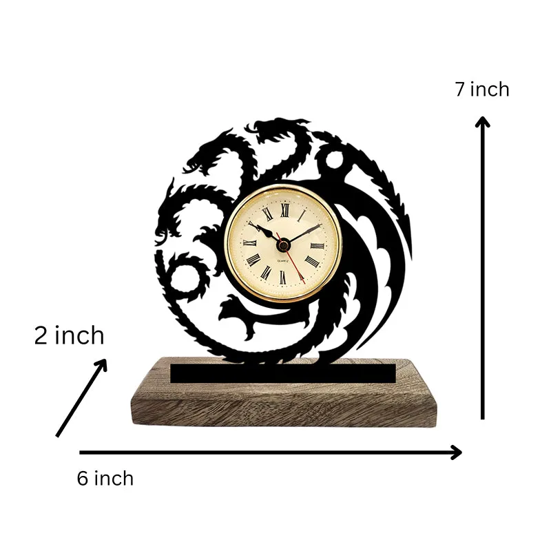 Targareyan Noir Analog Table Clock media 4