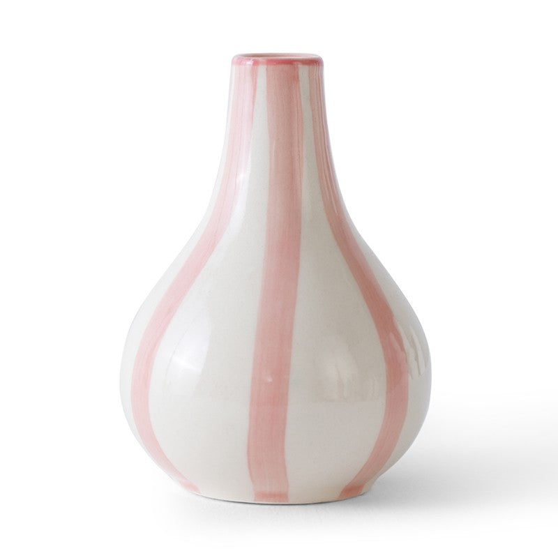 Waveon Ceramic Flower Vase - White,Pink media 4