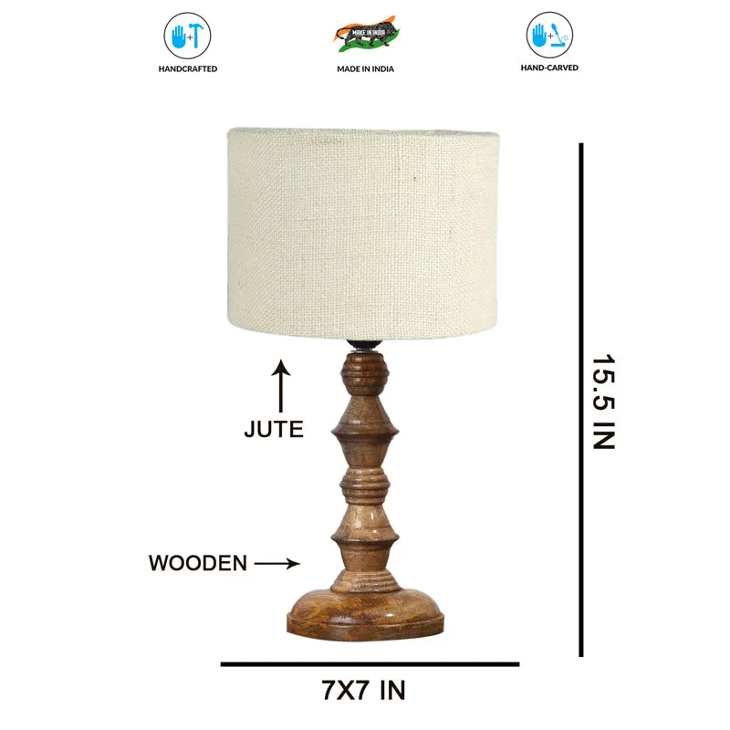 Sienna I Timber Wooden Table Lamp - White,,Brown media 7