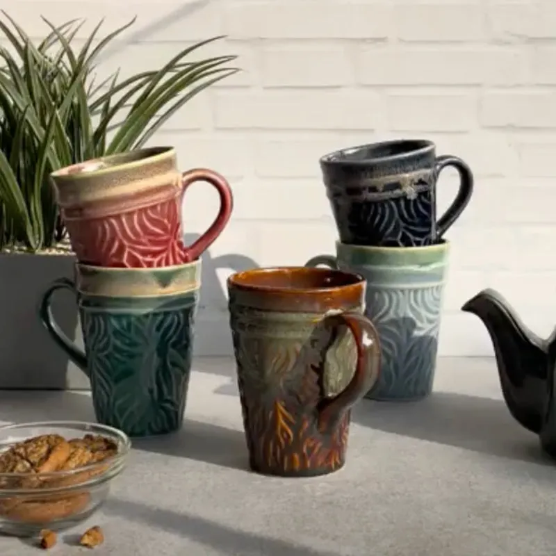 Daphne Ceramic Coffee Mug (300 mL Each) - Set of Five media 1