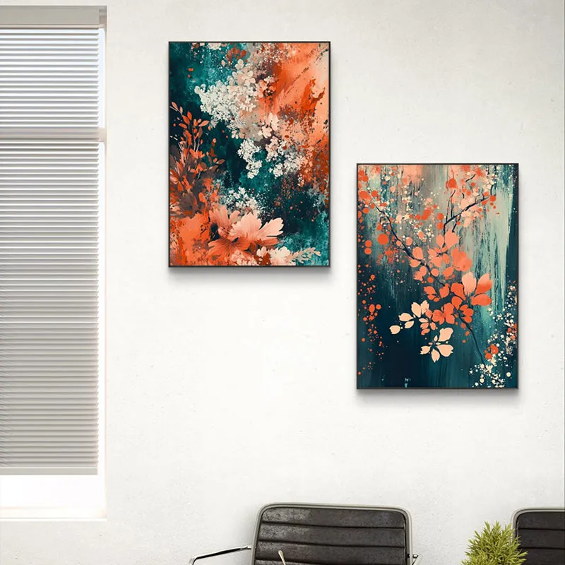 Mythical Gardens Canvas Wall Painting - Set Of Two media 4