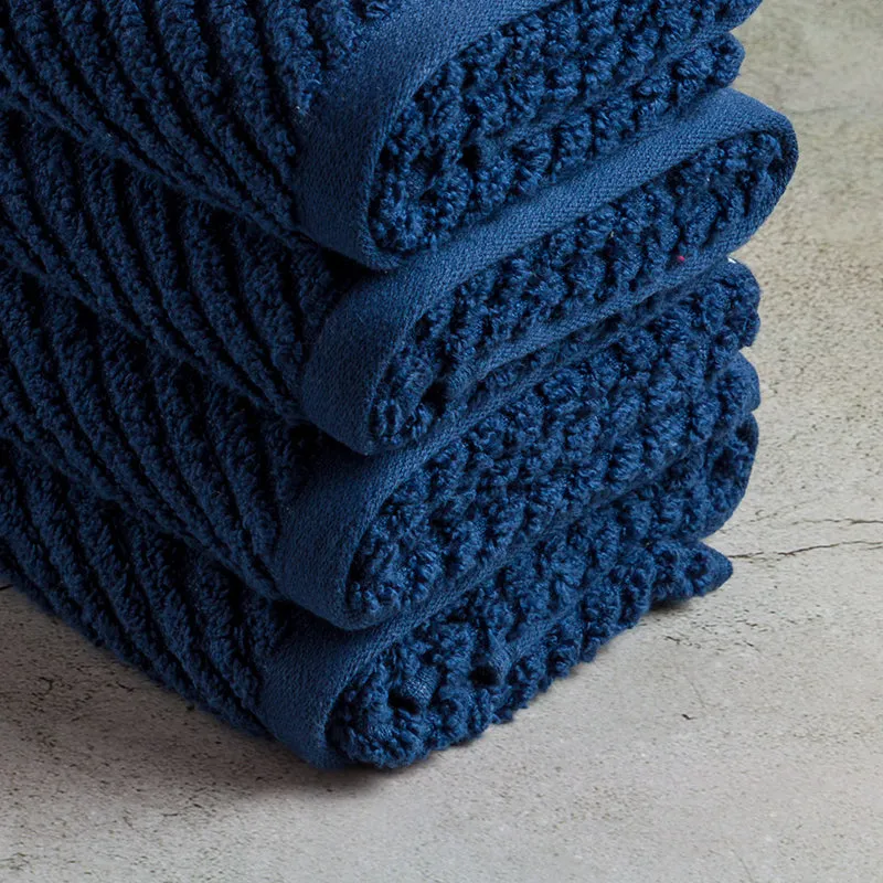 Nautica Riviera Soft Cotton Hand Towel (Navy Blue) - Set Of Four media 5