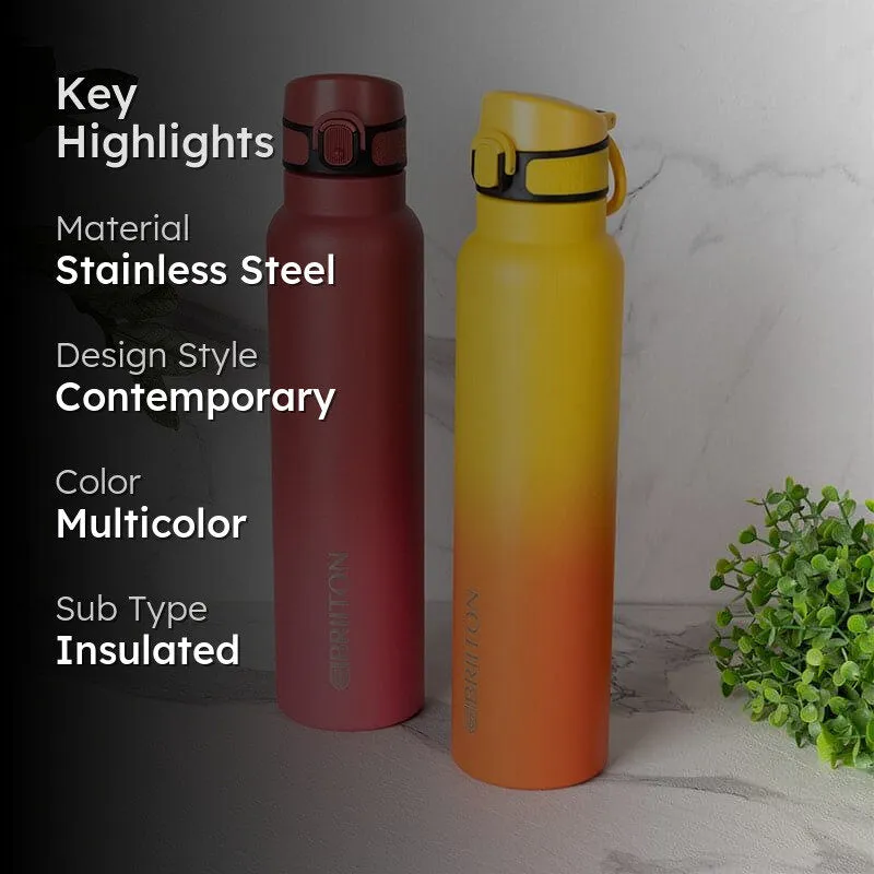Magi Muse Hot & Cold Thermos Water Bottle (Red & Yellow, 1000 mL Each) - Set Of Two media 2