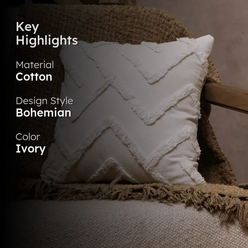 Cushy Peaks Tufted Cushion Cover - Ivory media 2