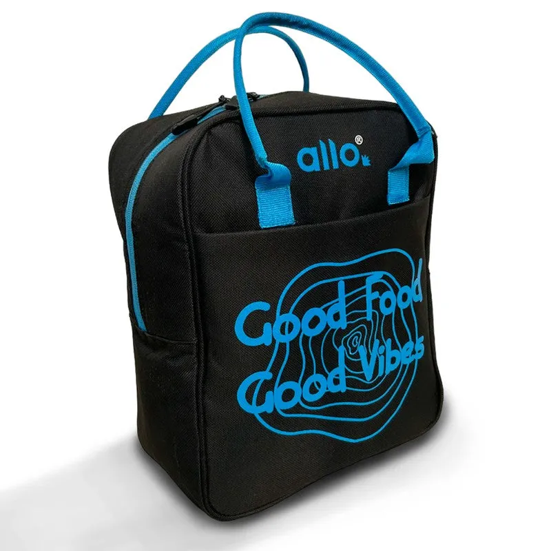 Good Vibes Polyester Lunch Bag - Black & Blue media 3