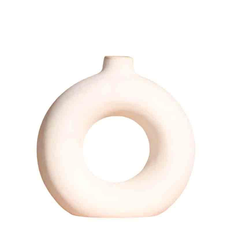 Boho Donut Vase - White media 5