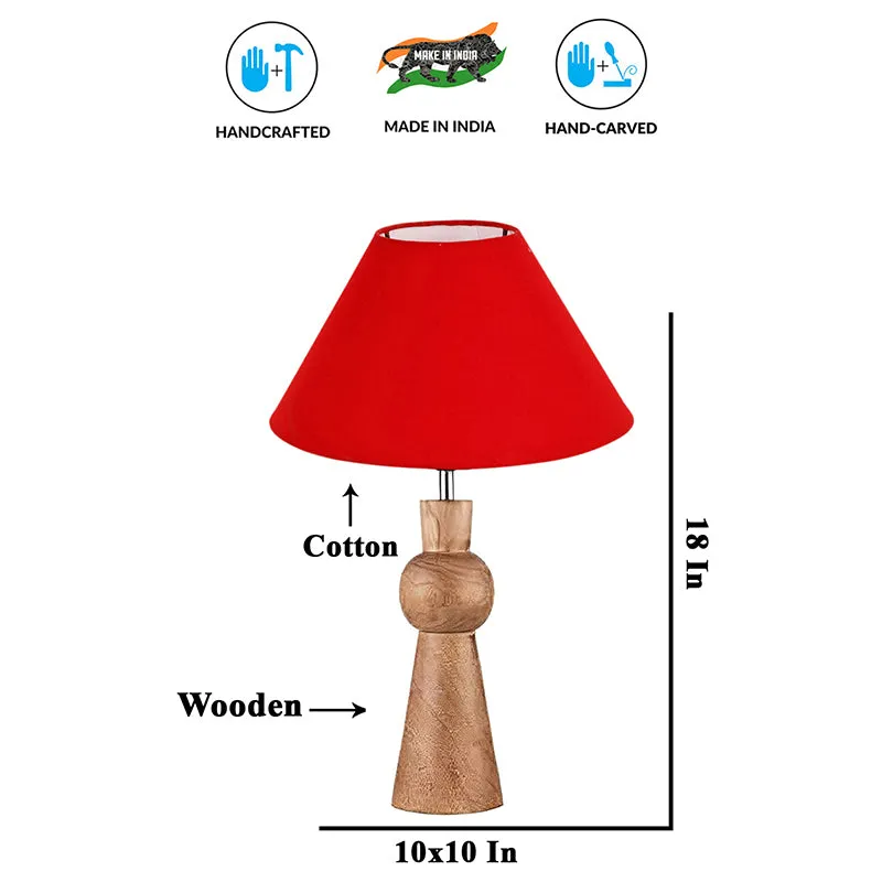 Angler Neo Wooden Table Lamp - Red,Brown media 5