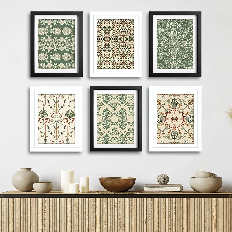 Motifs Of Traditions I Wall Art With Frame - Set Of Six media 1