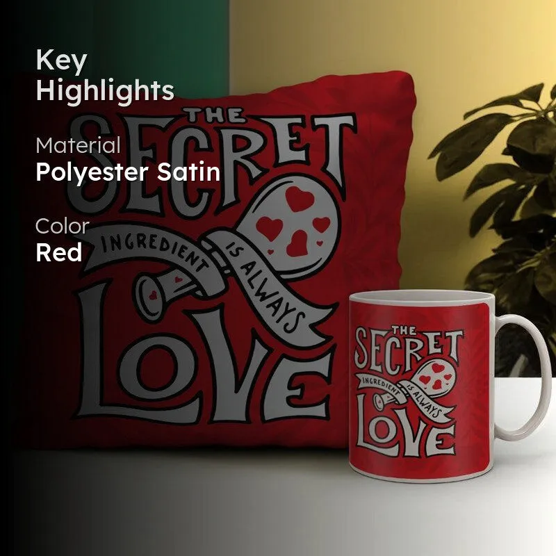 The Secret Ingredient Red Cushion Cover & Mug (300 ML) - Two Piece Set media 2