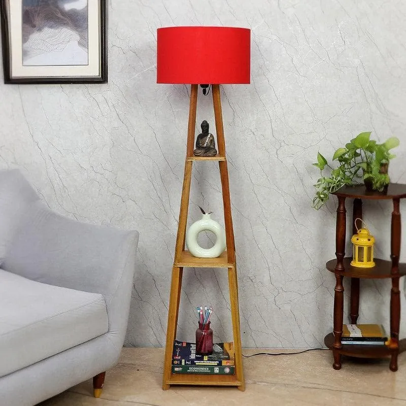 Blace Netima Floor Lamp With Shelf - Red media 3
