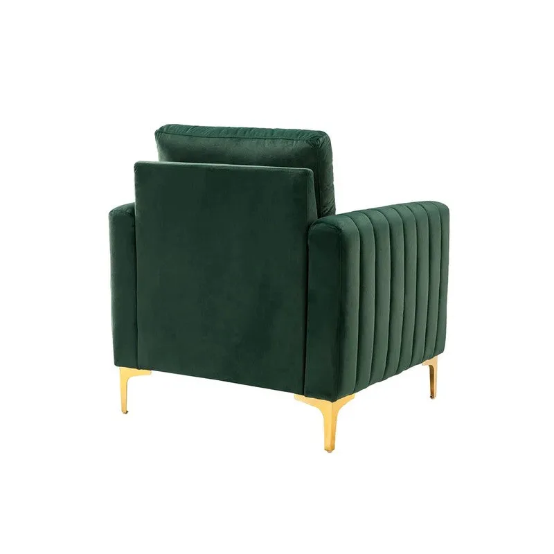 Baseo Neem Wood Accent Chair - Green media 5
