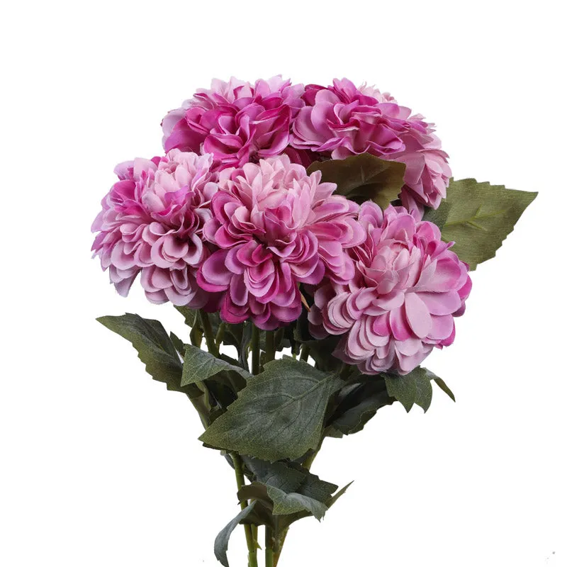 Artificial Realistic Chrysanthemum Flower Stick (Purple) - Set Of Five media 6