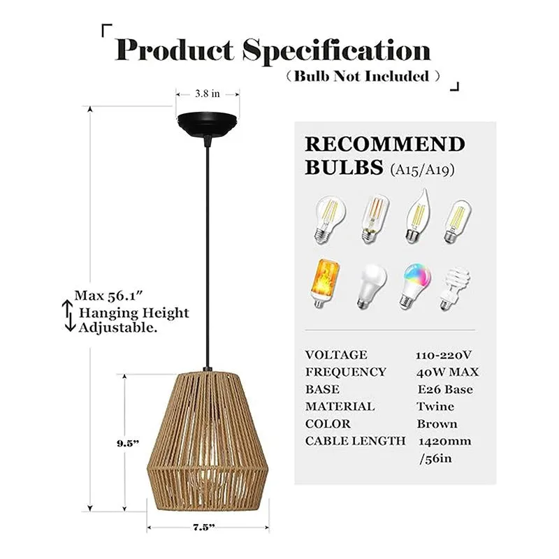 Coastal Woven Raffia Ceiling Lamp - Brown media 8