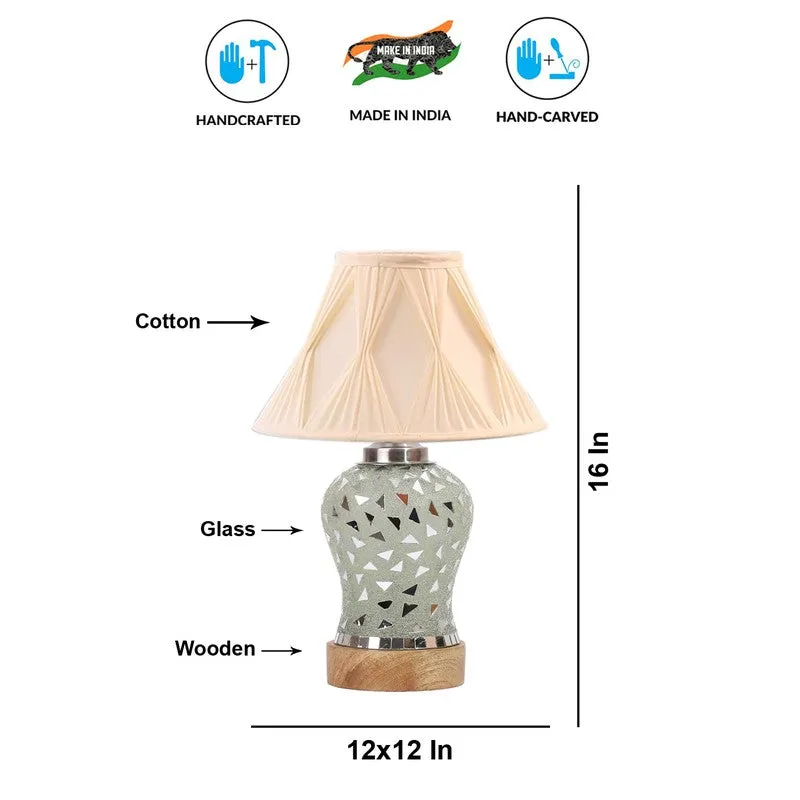 Liora Smocked Wooden Table Lamp - Multicolor media 8