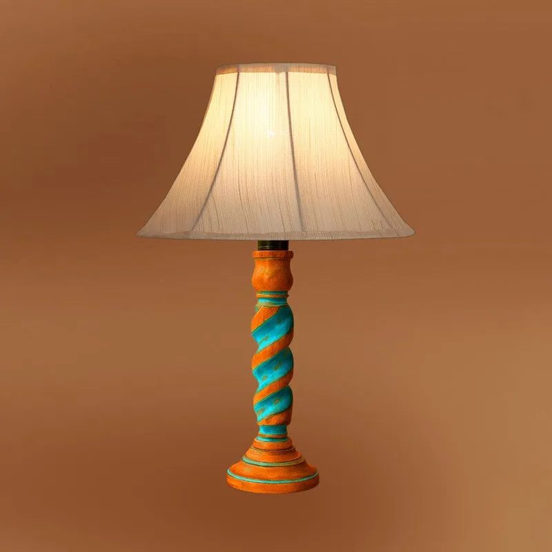 Elara Kairo Wooden Table Lamp - OffWhite media 7