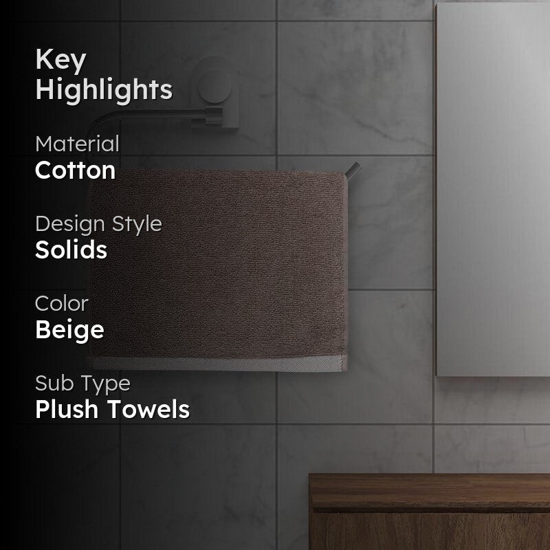 Hue Haven Face Towel (Beige) - Set of Four media 2