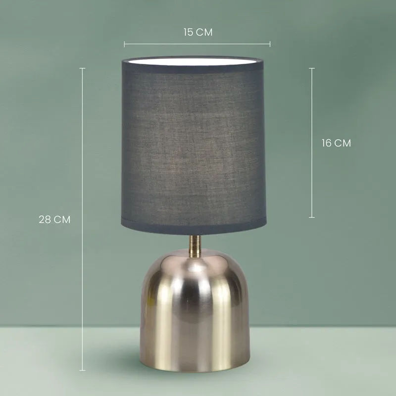 Silver Shot Metal LED Fabric Table Lamp - Black,Silver media 5