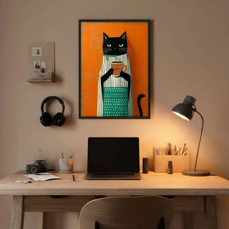 Cat's Brew Wall Painting With Frame media 5