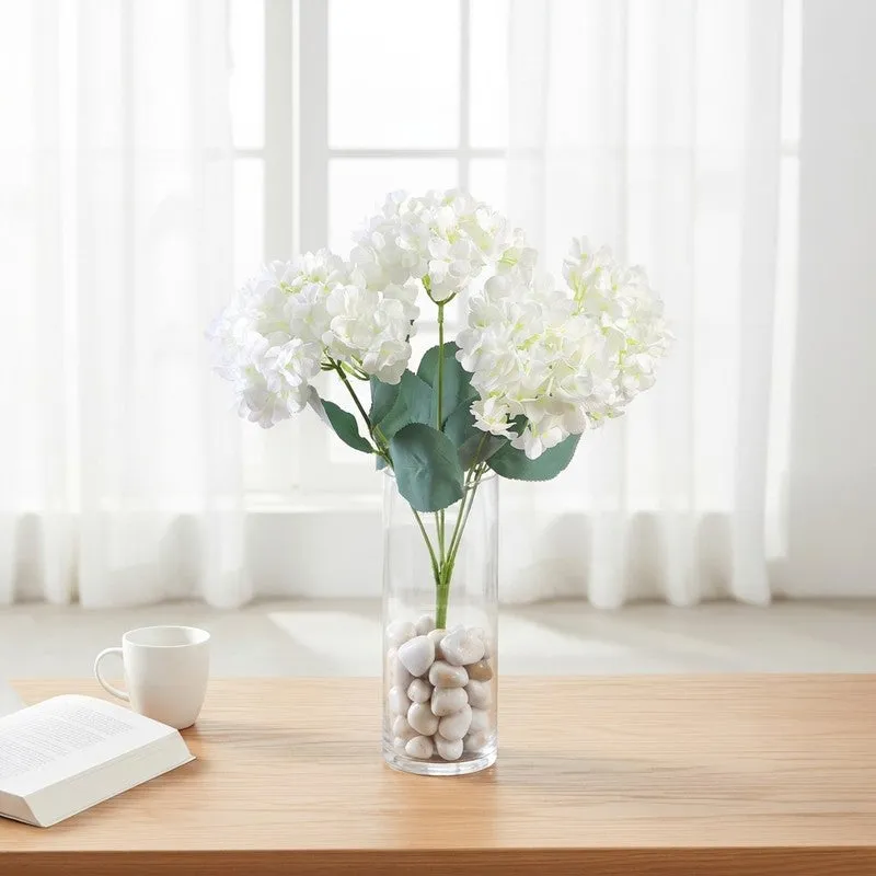 Blushira Hydrangea Artificial Flower - White media 1